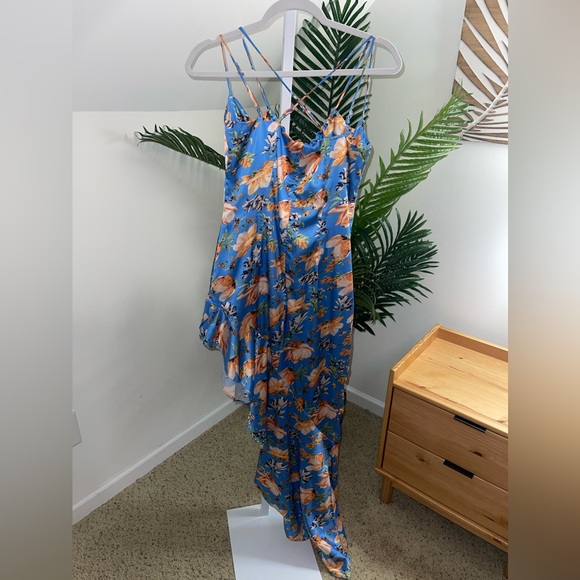 Nookie Simone Cut Out Dress in Blue Medium Womens Long‎ Gown - Picture 8 of 9